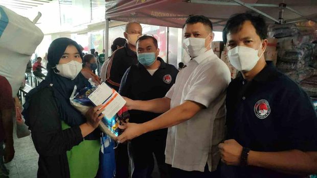 Lokasi vaksinasi Corona dosis ketiga di Pasar Tanah Abang (Anggi-detikcom)