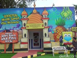 Ada Posyan Bertema Kartun di Rest Area Tol Cipali, Pemudik Bisa Foto-foto