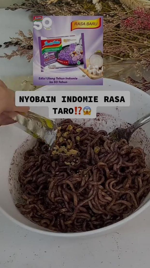 Unik! TikToker Ini Wujudkan Hoax Indomie Boba hingga Taro Jadi Nyata