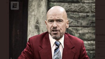 Meme Erik Ten Hag langsung menyesal jadi pelatih MU setelah melihat MU kalah terus. Foto: Twitter