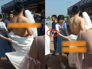 Viral Pria Ditelanjangi Saat Nikah, Berlindung Pakai Gaun Pengantin Istri