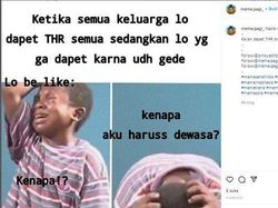 Meme Lucu THR Lebaran Anak