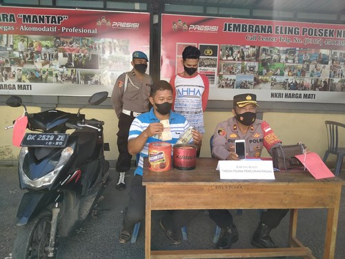 MS, pelaku pencurian saat diamankan oleh Jajaran Polsek Negara