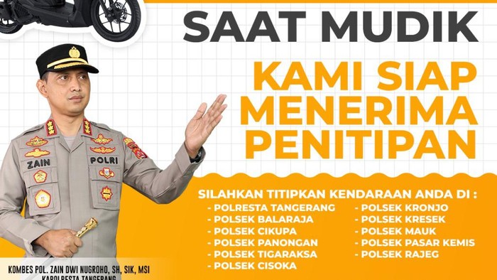 Polresta Tangerang menerima penitipan kendaraan warga yang akan mudik