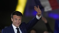 Perdana Menteri Inggris Boris Johnson juga menyambut baik kemenangan Macron. (AP Photo/Christophe Ena) 