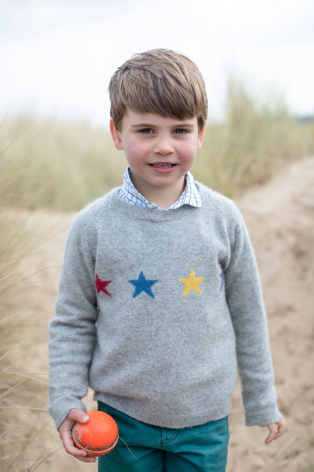 This undated photo provided by Kensington Palace shows Britain's Prince Louis ahead of his fourth birthday on Saturday, April 23, 2022. The photograph was taken earlier this month in Norfolk, England, by his mother, Kate, the Duchess of Cambridge. (The Duchess of Cambridge/Kensington Palace via AP)