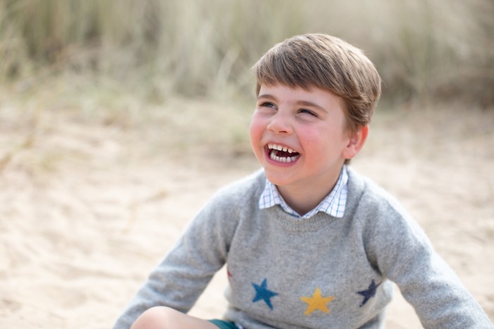 This undated photo provided by Kensington Palace shows Britains Prince Louis ahead of his fourth birthday on Saturday, April 23, 2022. The photograph was taken earlier this month in Norfolk, England, by his mother, Kate, the Duchess of Cambridge. (The Duchess of Cambridge/Kensington Palace via AP)
