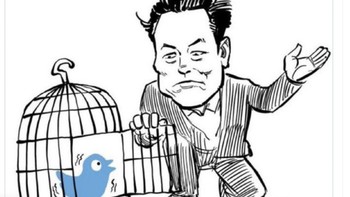 Ilustrasi yang meyakini Elon Musk akan membebaskan Twitter yang selama ini banyak sensor. Foto: Twitter