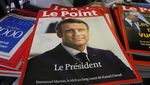 Potret Kemenangan Macron dalam Bingkai Surat Kabar di Prancis