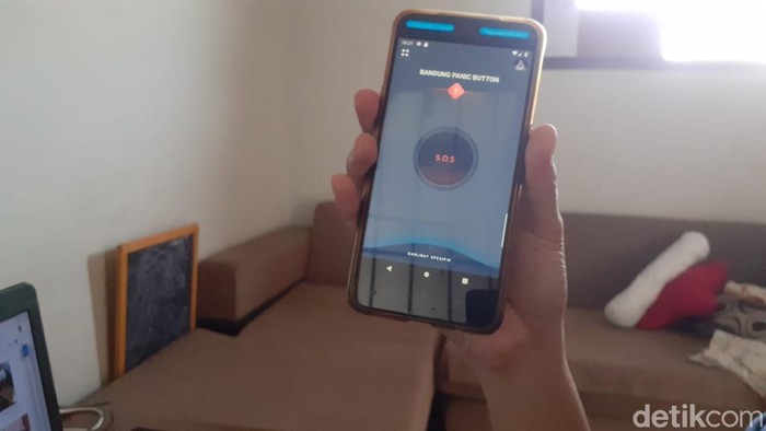 Tampilan aplikasi Panic Button Pemkot Bandung
