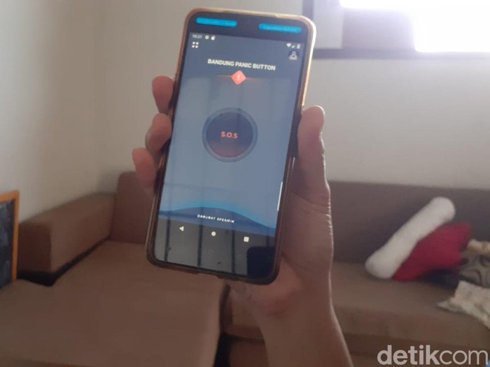 Tampilan aplikasi Panic Button Pemkot Bandung