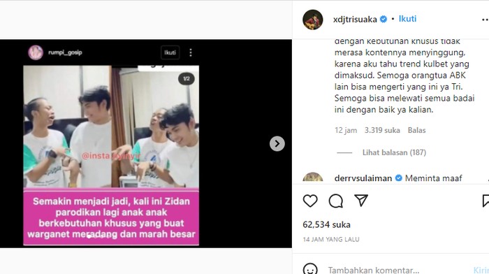 Tri Suaka beri klarifikasi soal video viral diduga hina anak disabilitas