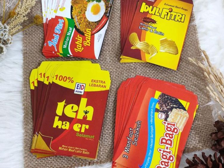 Tren Amplop Lebaran Unik Mirip Kemasan Makanan