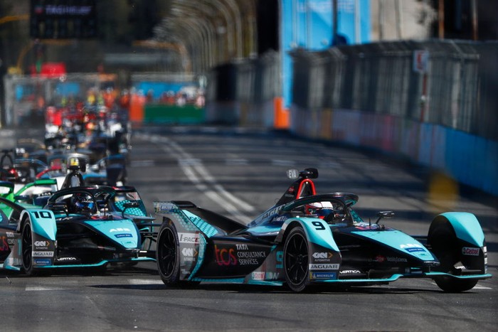 ROME, ITALY - APRIL 10: In this handout from Jaguar Racing, Mitch Evans of New Zealand, Jaguar TCS Racing, Jaguar I-TYPE 5 Sam Bird of Great Britain, Jaguar TCS Racing, Jaguar I-TYPE 5  during the ABB FIA Formula E Championship - 2022 Rome E-Prix Round Five on April 10, 2022 in Rome, Italy. (Photo by Handout/Jaguar Racing via Getty Images)