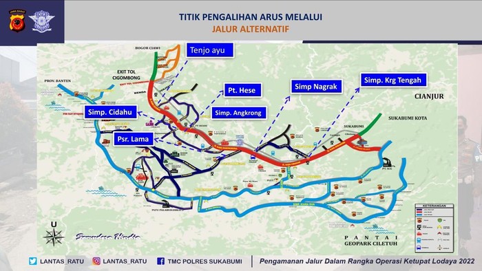Jalur mudik di Sukabumi.