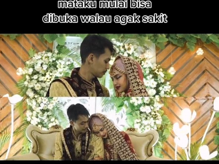 Pengantin wanita viral di media sosial. Pengantin wanita viral di media sosial.