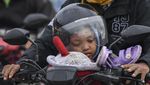 Wuzzz... Pemudik Motor Mulai Ramai di Jalur Pantura Cirebon