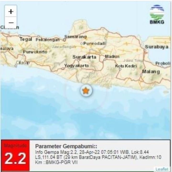 gempa pacitan Mag:2.2