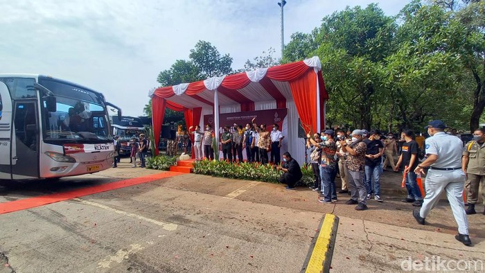 Mudik gratis di Terminal Poris (Khairul Maarif/detikcom)