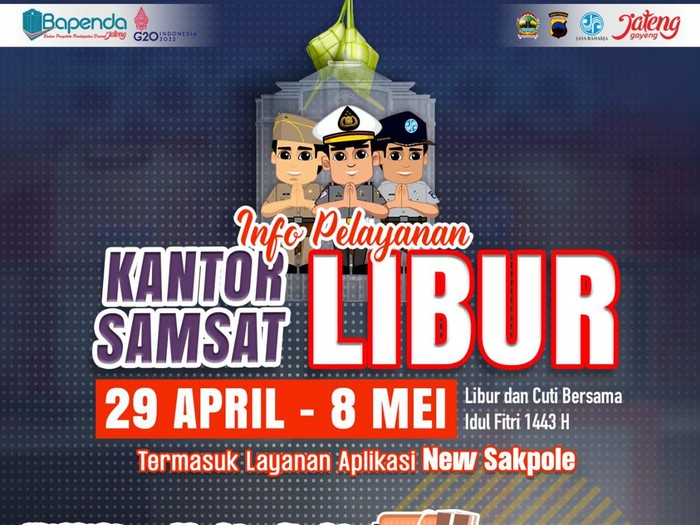 Pelayanan SIM dan Samsat Klaten ditutup selama masa libur lebaran 2022.