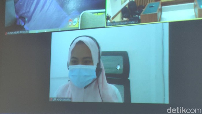 Sidang vonis Siskaeee di PN Wates, Kulon Progo, Kamis (28/4/2022).