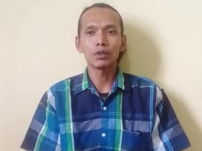 Siswadi saat menyampaikan klarifikasi tentang kebohongannya mengaku jadi korban begal di Boyolali, Kamis (28/4/2022).