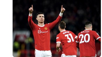 Meski baru berduka ditinggal anaknya, Ronaldo tetap impresif. Foto: Twitter