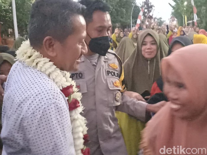 Pengusaha asal Grobogan, Joko Suranto, saat mudik ke kampung halaman di Desa Jetis, Kecamatan Karangrayung, Jumat (29/4/2022).