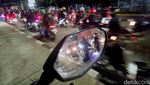Potret Pemudik Motor Padati Kalimalang-Bekasi