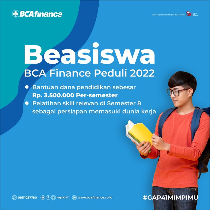 Beasiswa kuliah BCA Finance Peduli 2022