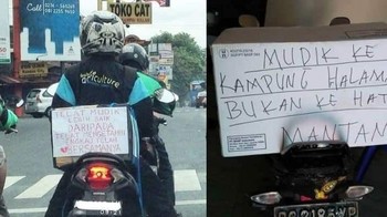 Ingat ya ke kampung halaman, bukan ke mantan. Nanti tidak move on lho. Foto: (Twitter).