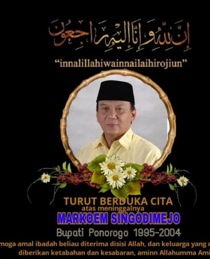 Mantan Bupati Ponorogo Meninggal Dunia, Markum Singodimedjo