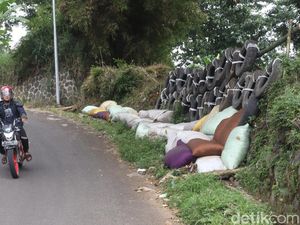 Rawan Kecelakaan, Jalur Alternatif Kamojang Dipasang Bantal Keselamatan