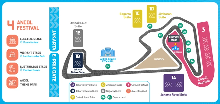 Denah kategorisasi tiket Formula E Jakarta