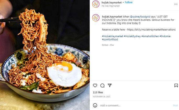 Es Krim Indomie Ada di Australia. Ditawarkan Oleh Gerai Restoran Ho Jiak di Sydney.