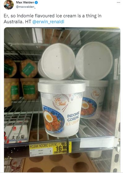 Es Krim Indomie Ada di Australia. Ditawarkan Oleh Gerai Restoran Ho Jiak di Sydney.