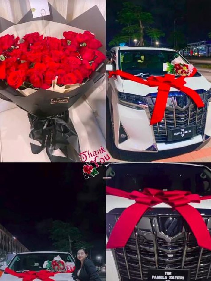 Pamela Safitri Pamela Safitri dapat thr mobil mewah.