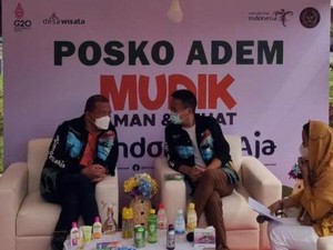 Sandiaga Cek Posko Adem Mudik Aman & Sehat di Rest Area Tol Cipularang