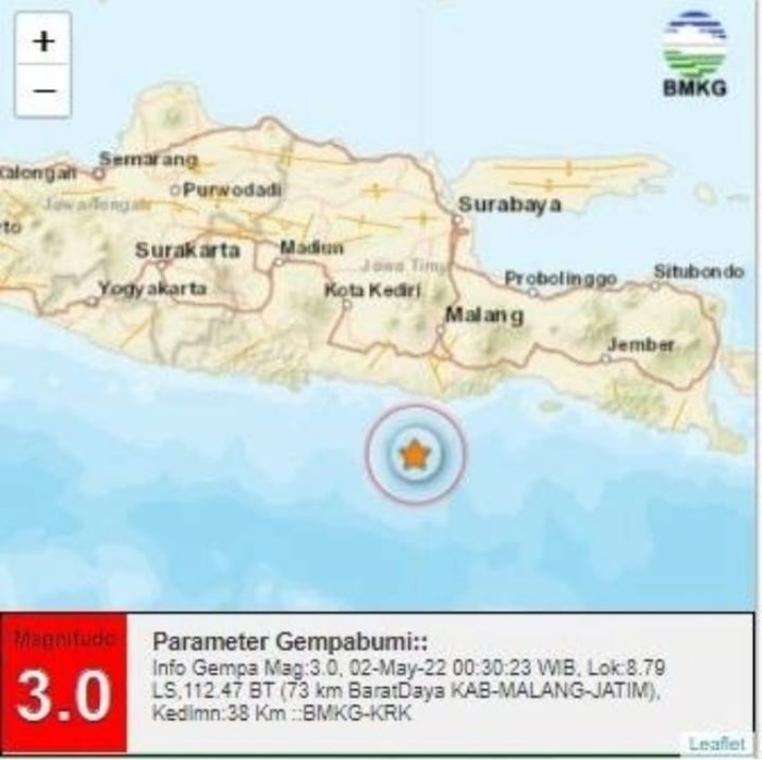 gempa malang m 3.0
