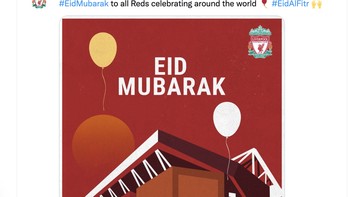Ucapan Selamat Lebaran dari Liverpool. Foto: Twitter