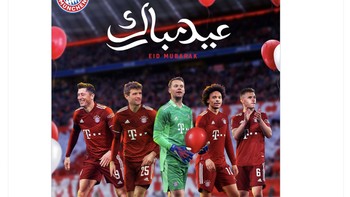 Ucapan Selamat Lebaran dari Bayern Munich. Foto: Twitter
