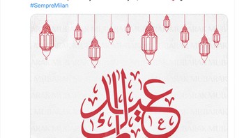 Ucapan Selamat Lebaran dari AC Milan. Foto: Twitter