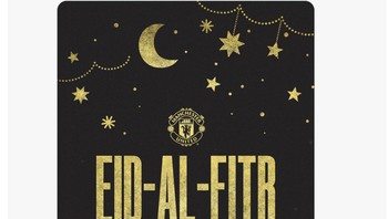 Ucapan Selamat Lebaran dari Manchester United. Foto: Twitter