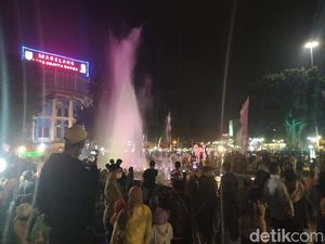 2 Tahun Mati Gegara Pandemi, Air Mancur Alun-alun Magelang Kembali Menari