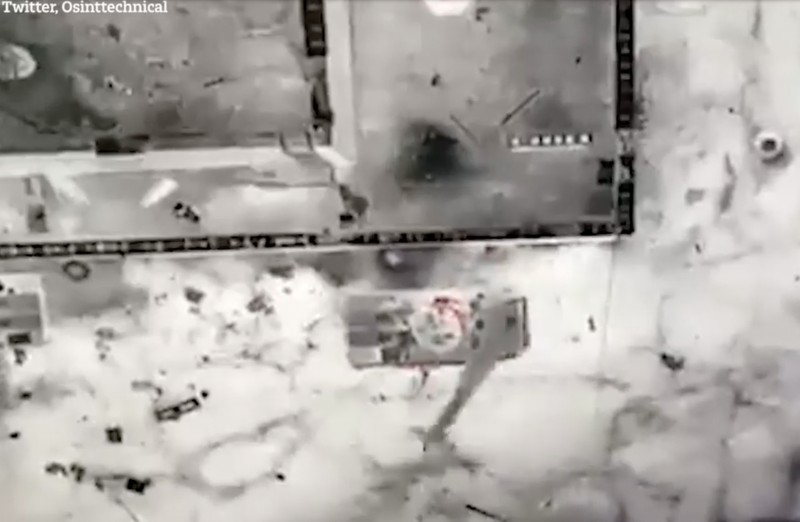 Tank Rusia dibom drone Ukraina