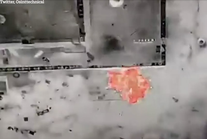 Tank Rusia dibom drone Ukraina