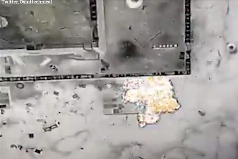 Tank Rusia dibom drone Ukraina