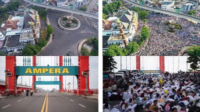 Potret Warga Palembang Kembali Salat Berjamaah Usai Dua Tahun Pandemi