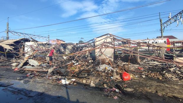 Kondisi Pasar Kemiri Muka Depok yang ludes terbakar