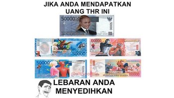 Duit lebarannya hanya duit mainan. Foto: Internet